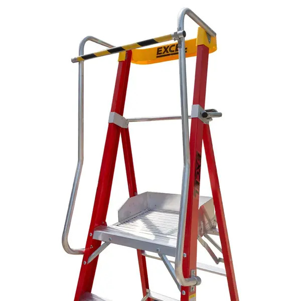 Excel 31133 Electricians Fibreglass Podium Step Ladder 4 Tread 2.04m EN131-7
