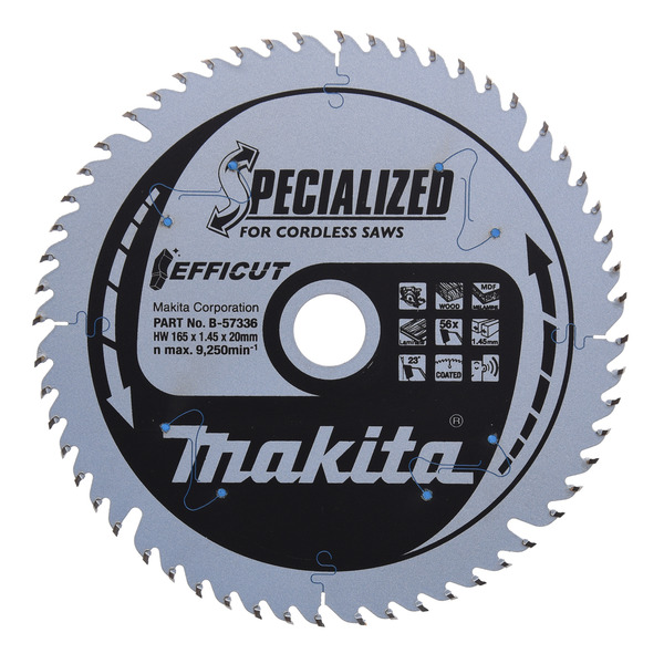 Makita B-57336 B-57320 165x20mm 56T Efficut TCT Saw Blade