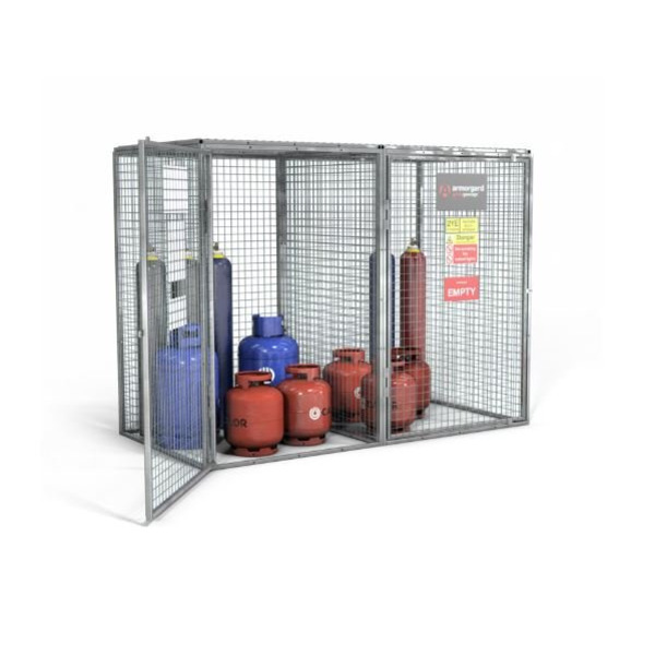Armorgard GGC66 Gorilla Gas Cage, Double Compartment Modular Bolt-together Gas Cage - 2400 x 1275 x 1830 mm