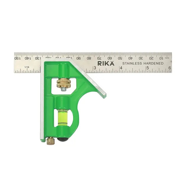 Rika SQUA001 Rikä 6in Combination Square | Stainless Steel | Built-In Spirit Level