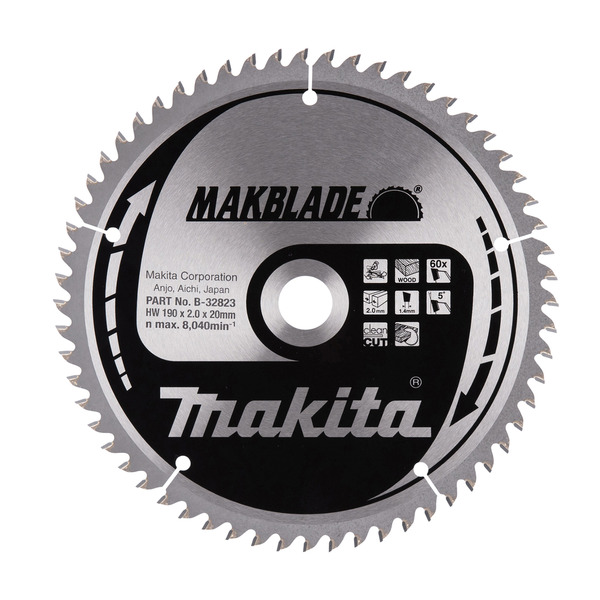 Makita B-32823 190mm Makblade for Stationary Saws 190 x 20 x 60T