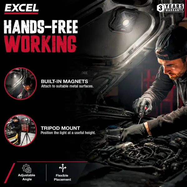 Excel 10780 1000 Lumens LED Magnetic Rechargeable Work Light