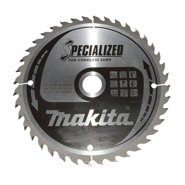 Makita B-32954 165x20mm 40T Specialized Circular Saw Blade B-09232