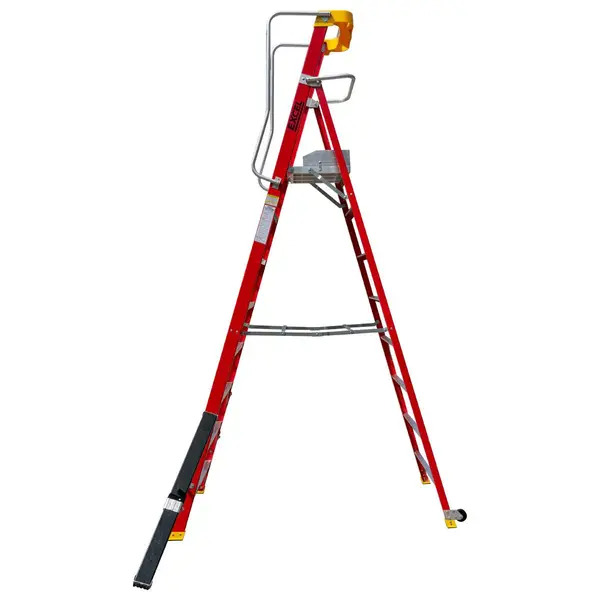 Excel 31135 Electricians Fibreglass Podium Step Ladder 8 Tread 3.18m EN131-7 