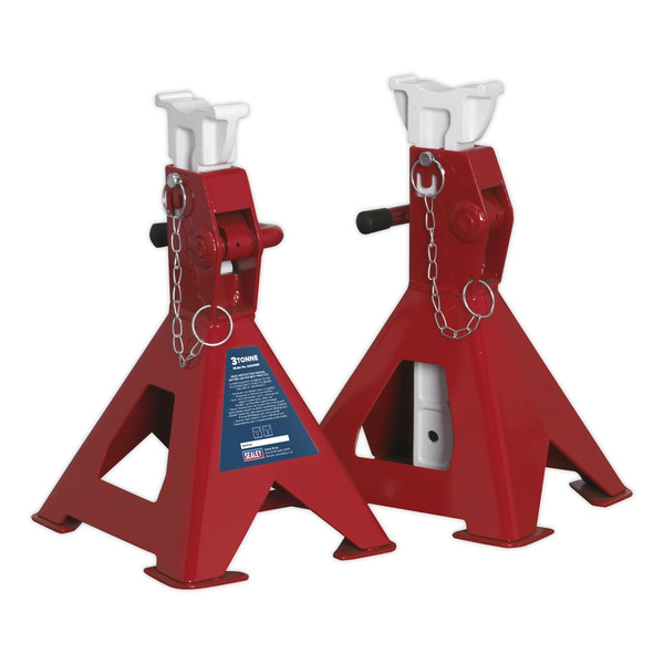 Sealey AAS3000 Auto Rise Ratchet Axle Stands (Pair) 3 Tonne Capacity per Stand