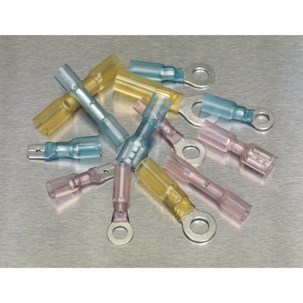 Sealey AB037HT Adhesive Lined Heat Shrink Terminal Assortment 142pc - Blue, Red & Yellow