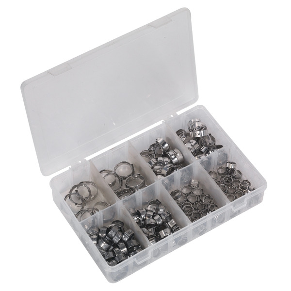 Sealey AB043SE Stainless Steel O-Clip Single Ear Assortment 160pc