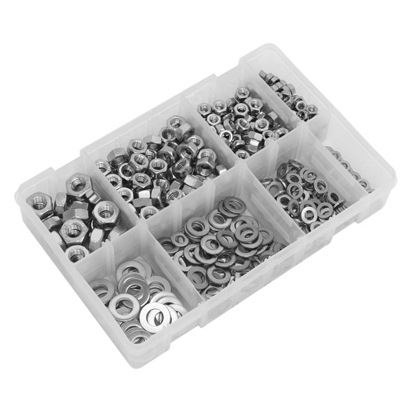 Sealey AB077NW Stainless Steel Nut and Washer Assortment M5-M10 500pc