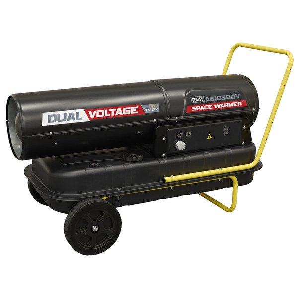 Sealey AB1850DV Dual Voltage Space Warmer&reg; Kerosene/Diesel Heater with Wheels 185,000Btu/hr(55kW)