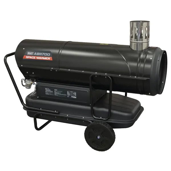 Sealey ABI1700 Space Warmer&reg; Indirect Kerosene/Diesel Heater with Wheels 170,000Btu/hr