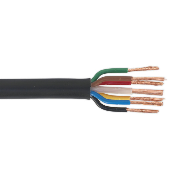 Sealey AC28307CTH 30m Thin Wall Automotive Cable 6 x 1mm� 32/0.20mm, 1 x 2mm� 28/0.30mm - Black