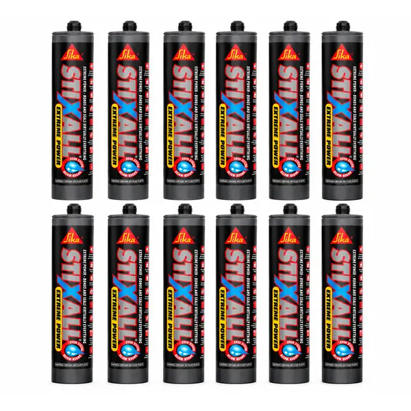 483107x12 Everbuild Sika Stixall Adhesive Black 290 mL - BOX OF 12