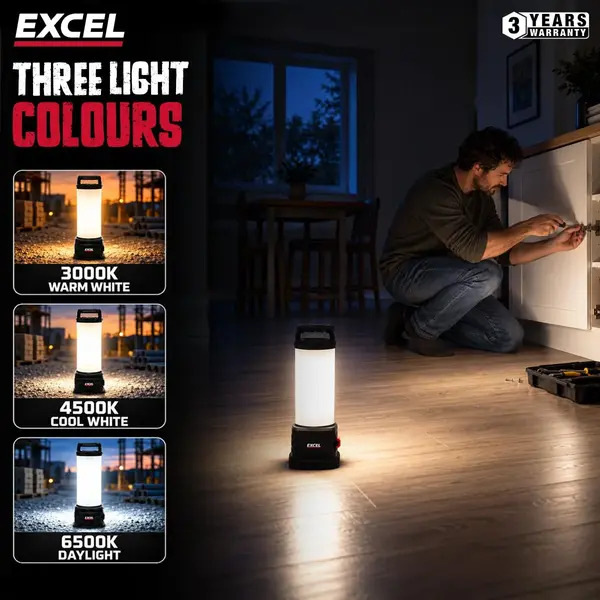 Excel 10729 18V/240V 9600 Lumens Hybrid 360° Site Light