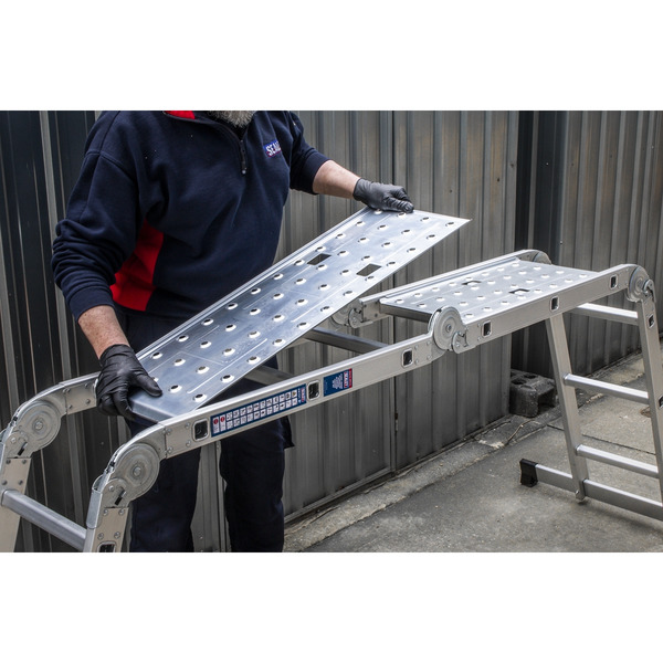 Sealey 4-Way Aluminium Folding Platform Ladder - EN 131