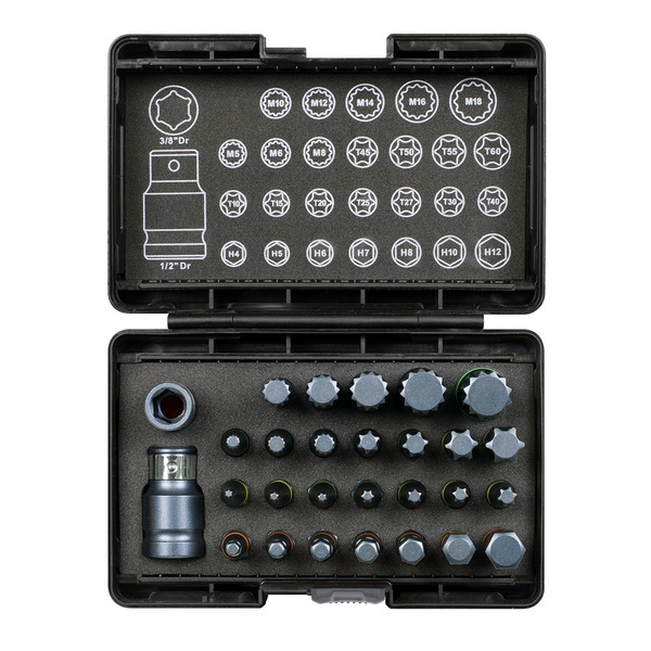 Sealey AK21902 Premier Impact TRX-Star*/Hex/Spline Bit Set 3/8
