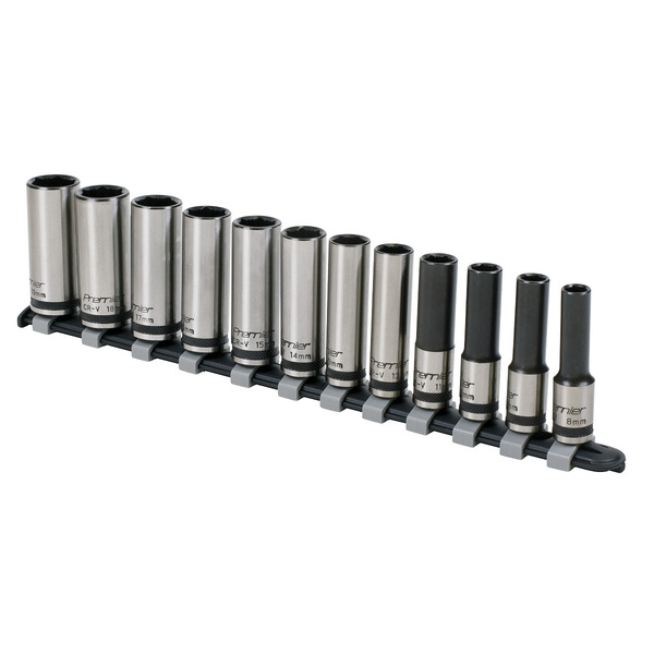 Sealey AK2744B Premier Black Deep Lock-On&trade; Socket Set 3/8