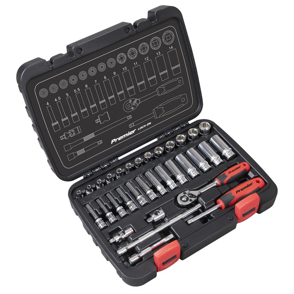 Sealey AK27480 Lock-On™ Socket Set 1/4