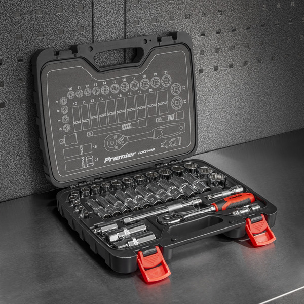 Sealey AK27481 Premier Lock-On™ Socket Set 3/8