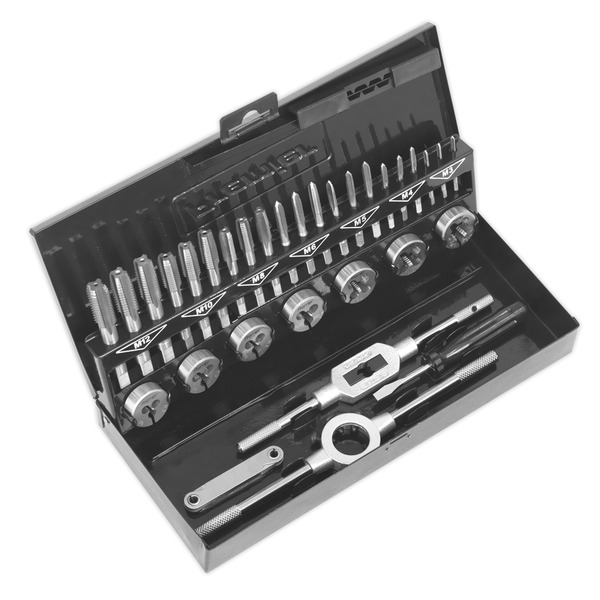 Sealey AK3015HSS Metric Tap & Die Set Split Dies 32pc - HSS 4341