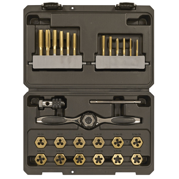Sealey AK3026IMP Premier Hexagonal Tap & Die Set 26pc Hexagonal  - Imperial - Titanium Coated