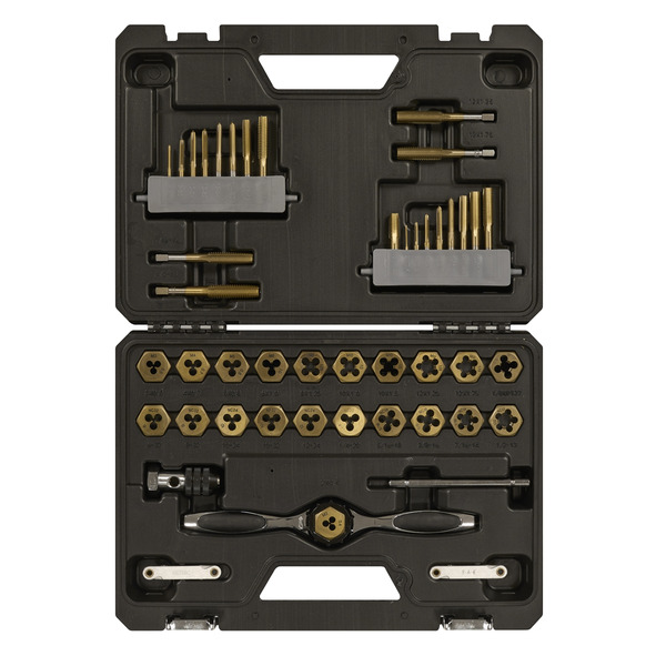 Sealey AK3046 Premier Metric & Imperial Titanium Coated Hexagonal Tap & Die Set 46pc