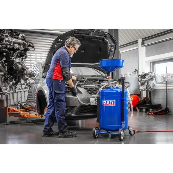 Sealey AK459DX Air Discharge Mobile Oil Drainer with Probes 90L