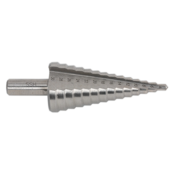 Sealey AK4732 Double Flute HSS M2 Step Drill Bit 4-30mm