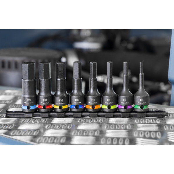 Sealey AK56001 Premier Hex Impact Socket Bit Set 1/2