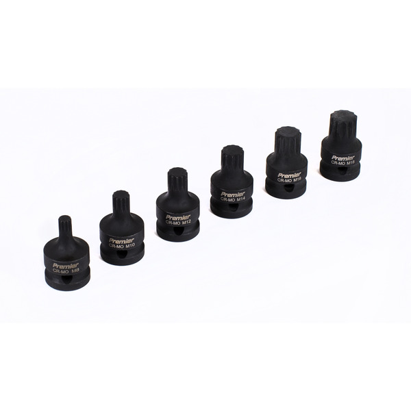 Sealey AK5608 Premier Spline Impact Socket Bit Set 1/2