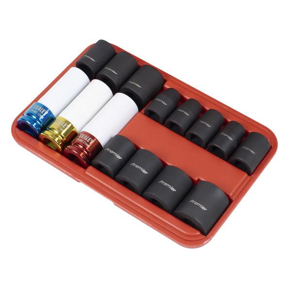 Sealey AK5615M Premier Impact Socket & Wheel Nut Removal Set 1/2