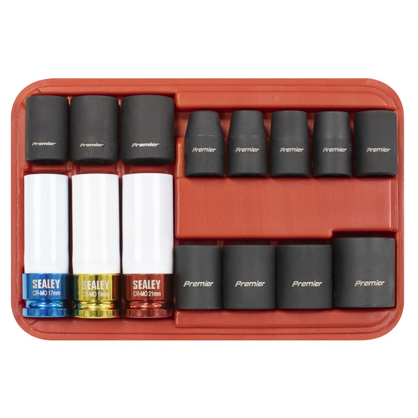 Sealey AK5615M Premier Impact Socket & Wheel Nut Removal Set 1/2