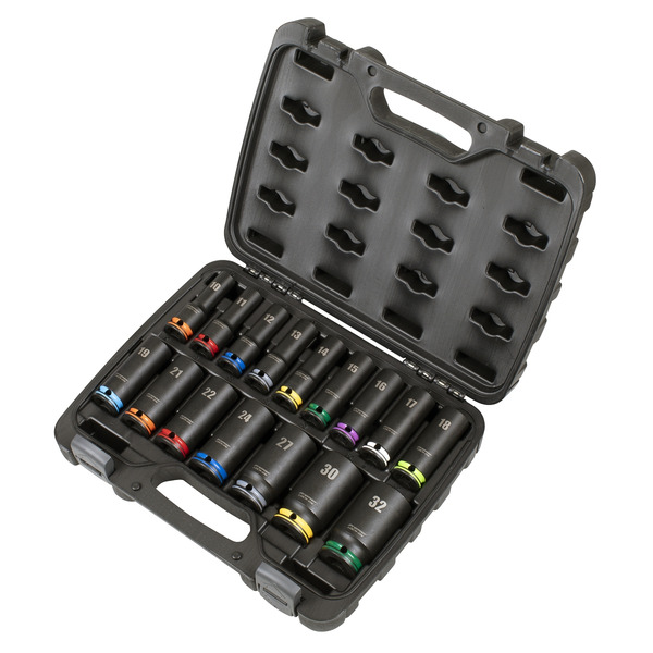 Sealey AK58170M Lock-On&trade; Deep Impact Socket Set 1/2