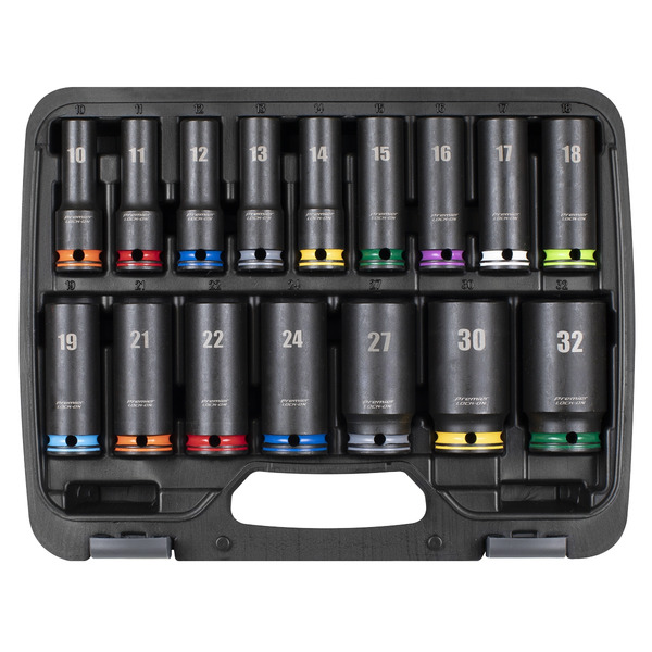 Sealey AK58170M Lock-On&trade; Deep Impact Socket Set 1/2