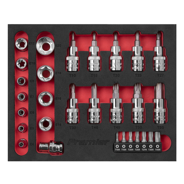 Sealey AK6193 Premier TRX-Star* Socket & Security Bit Set 1/4