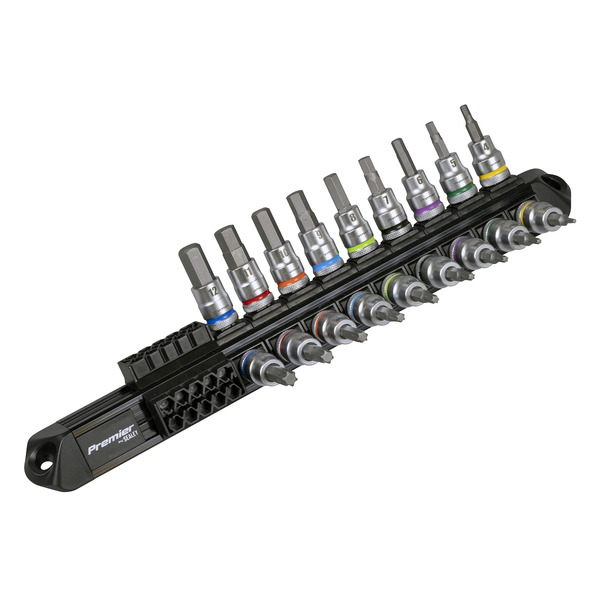 Sealey AK6252 Premier Platinum Series Hex & TRX-Star* Socket Bit Set 3/8