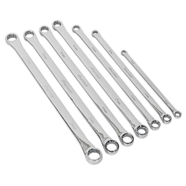 Sealey AK6311 Premier Extra-Long Double End Ring Spanner Set 7pc