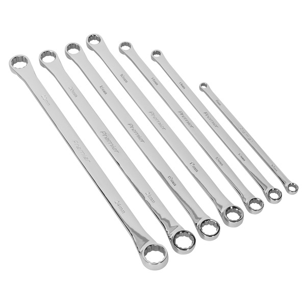 Sealey AK6311 Extra-Long Double End Ring Spanner Set 7pc