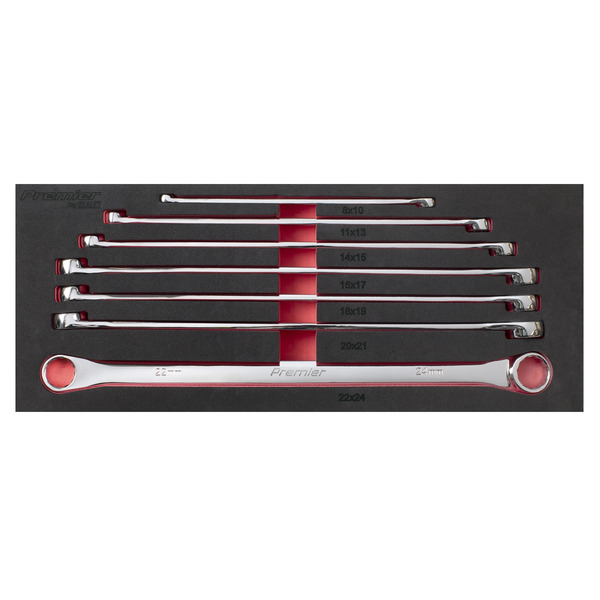 Sealey AK6311 Extra-Long Double End Ring Spanner Set 7pc