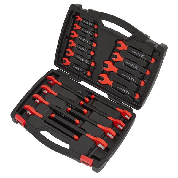 Sealey Premier Insulated Open-End Spanner Set 18pc - VDE Approved
