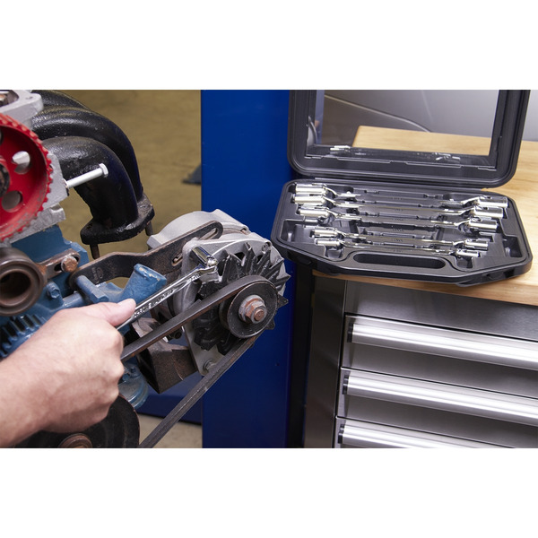 Sealey AK635 Premier Double Flexi-Head Socket Spanner Set 6pc