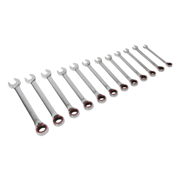 Sealey AK63944 Premier Platinum Reversible Ratchet Combination Spanner Set 12pc