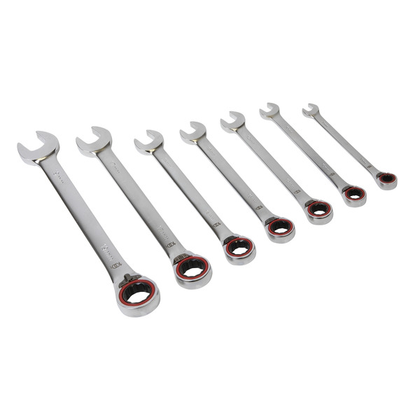 Sealey AK63945 Premier Platinum Reversible Ratchet Combination Spanner Set 7pc