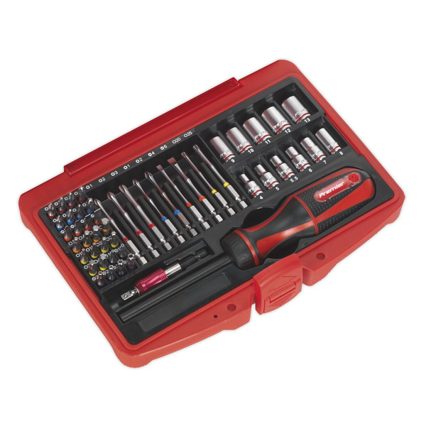 Sealey AK64903 Premier Fine Tooth Ratchet Screwdriver & Accessory Set 51pc