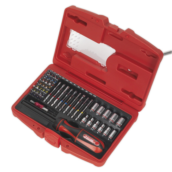 Sealey AK64903 Premier Fine Tooth Ratchet Screwdriver & Accessory Set 51pc