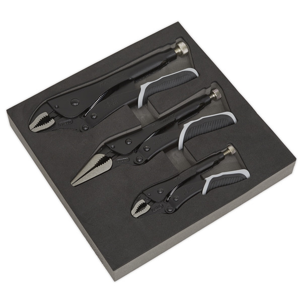 Sealey AK6863B Premier Black Quick Release Locking Pliers Set 3pc