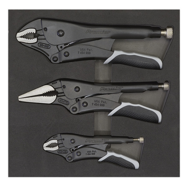 Sealey AK6863B Premier Black Quick Release Locking Pliers Set 3pc