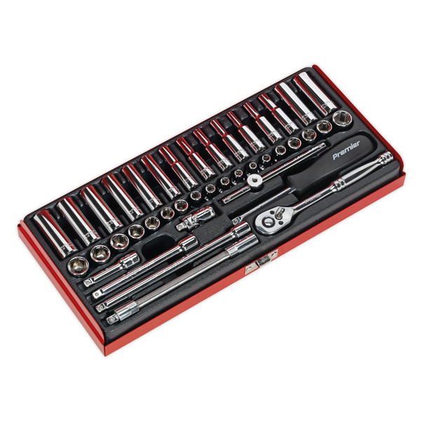 Sealey AK690 Premier Metric/Imperial Socket Set 1/4