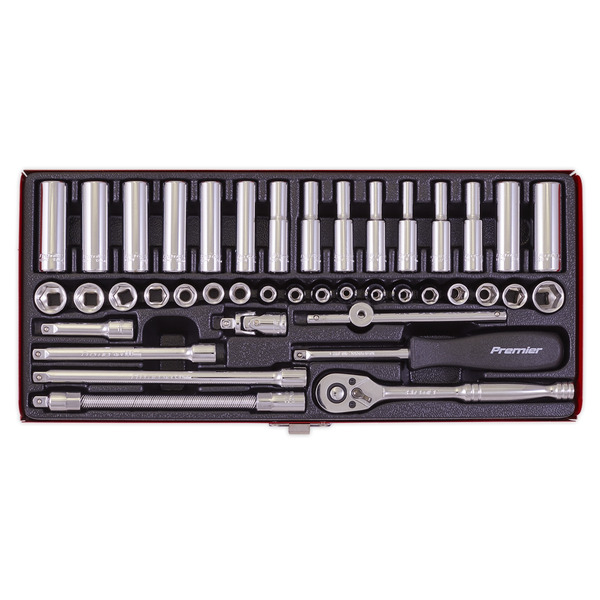 Sealey AK690 Premier Metric/Imperial Socket Set 1/4
