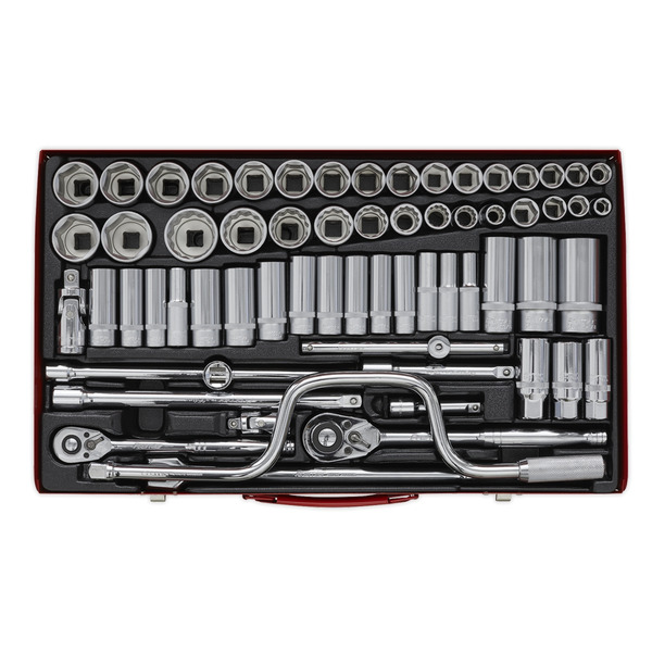 Sealey AK694 Premier Metric/Imperial/Whitworth Socket Set 3/8