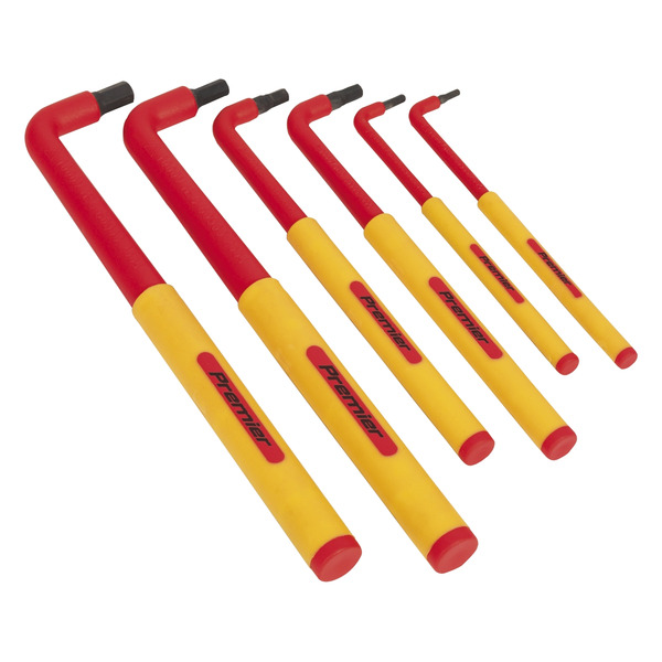 Sealey AK7177 Premier Extra-Long Hex Key Set 6pc - VDE Approved